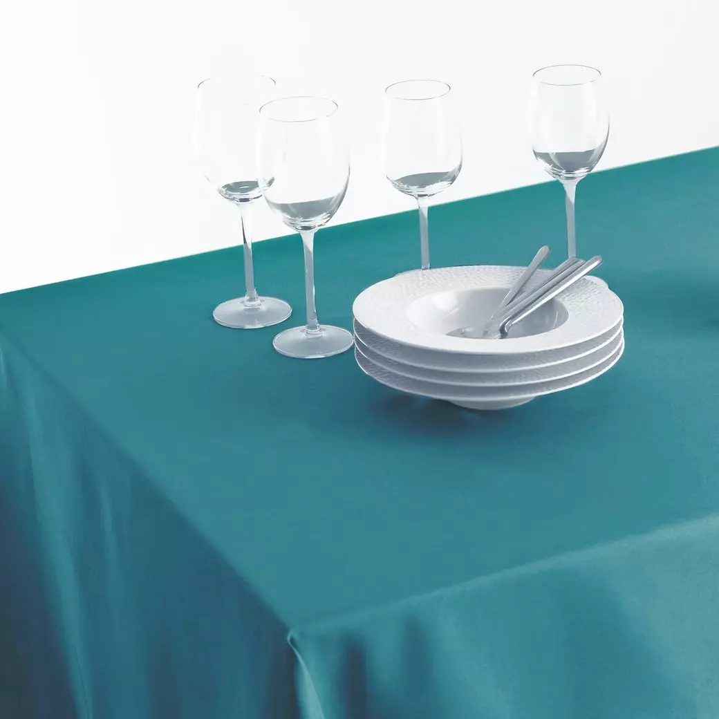 Nappe rectangulaire anti tache (L240 cm) Mina Bleu canard 1