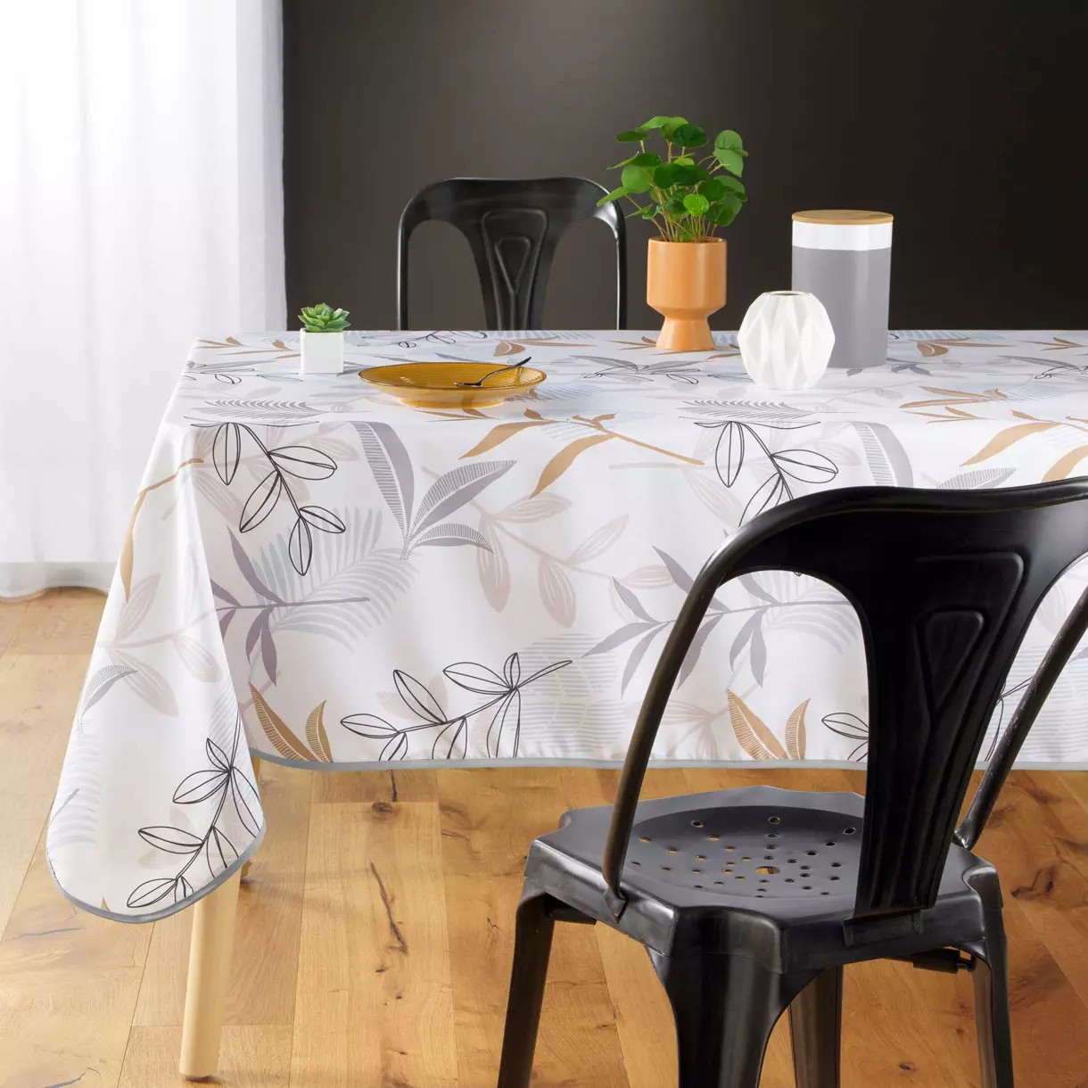 Mantel rectangular anti-mantas (L240 cm) Miraline Gris 1