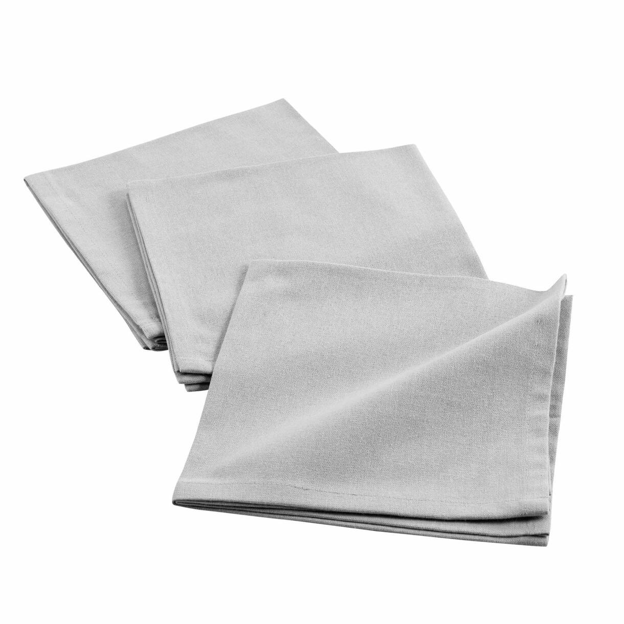 Lot de 3 serviettes coton Initia Gris 1
