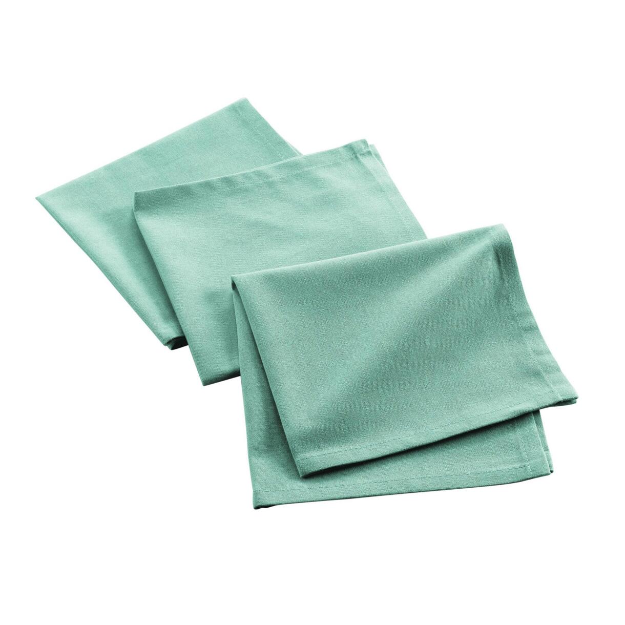 Lot de 3 serviettes coton recyclé (40 cm) Mistral Vert menthe 1