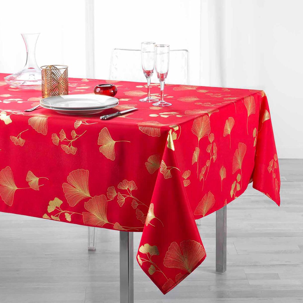 Nappe rectangulaire (L240 cm) Bloomy Rouge 1