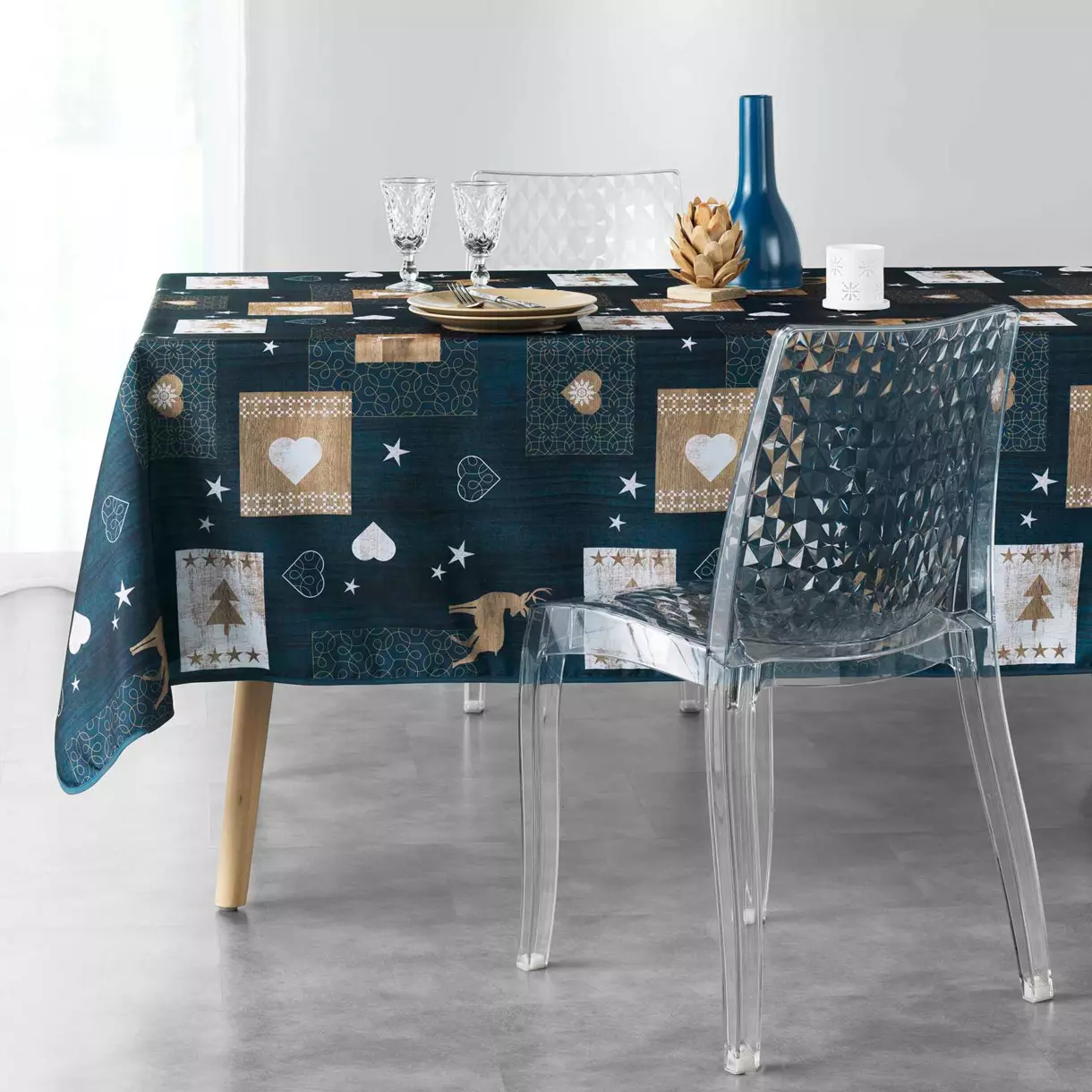 Mantel rectangular (L300 cm) Agustín Azul 1