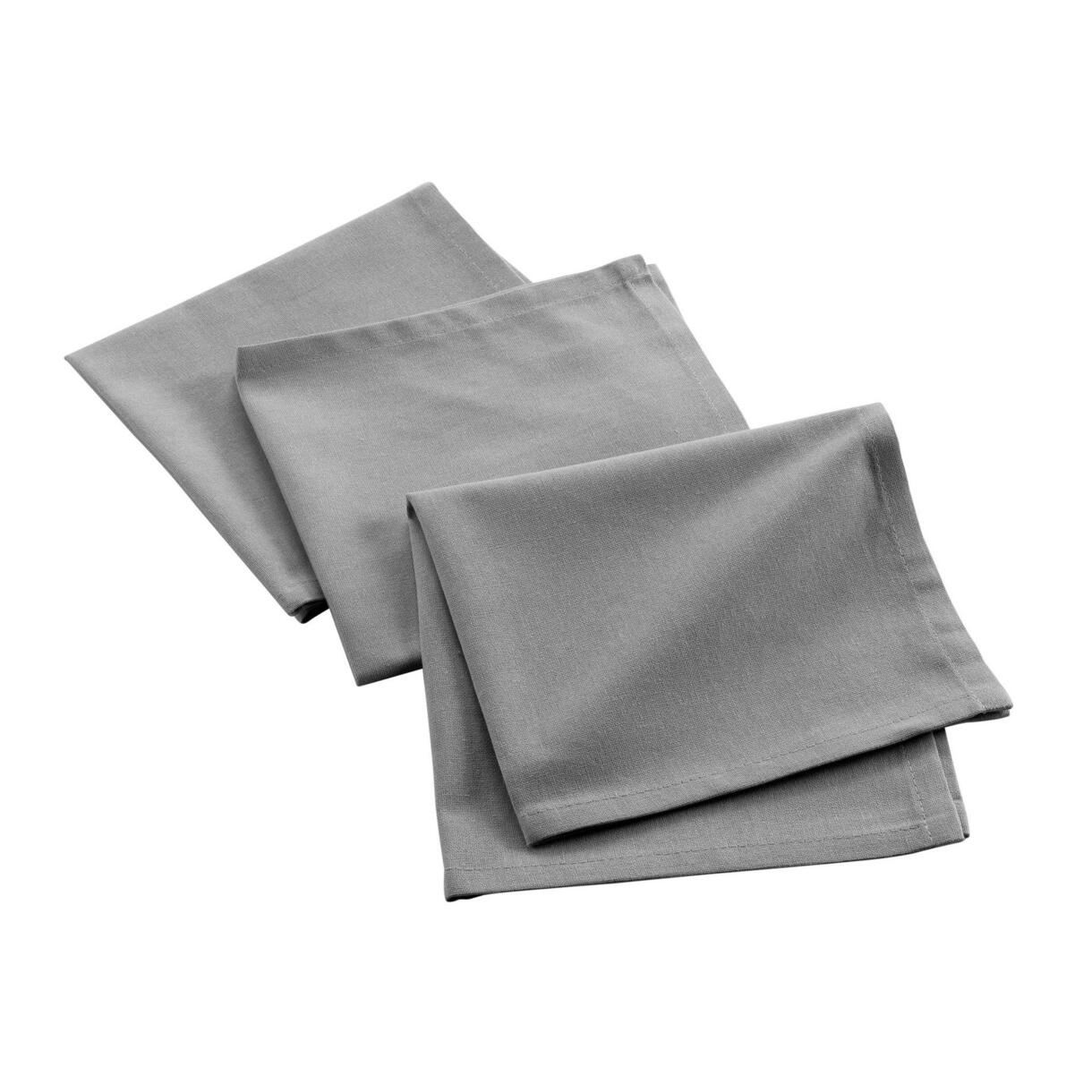 3er Set Servietten aus recycelter Baumwolle (40 cm) Mistral Grau meliert 1