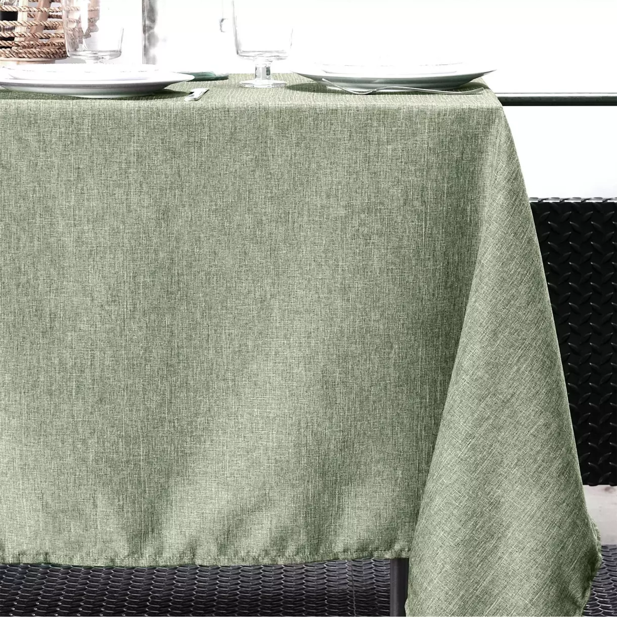 Mantel rectangular (L200 cm) Bea Verde Liquen 1