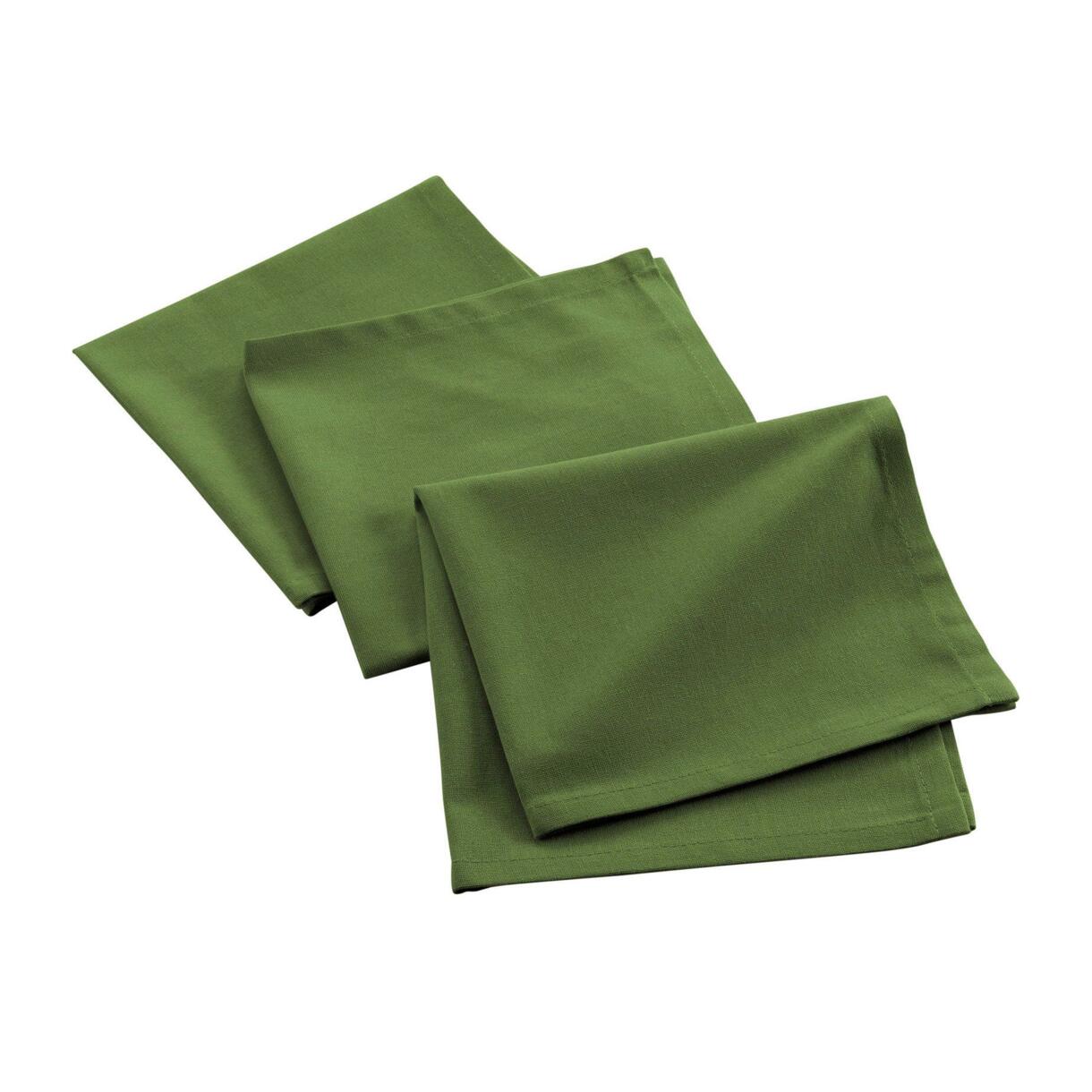 Lot de 3 serviettes coton recyclé (40 cm) Mistral Vertes 1