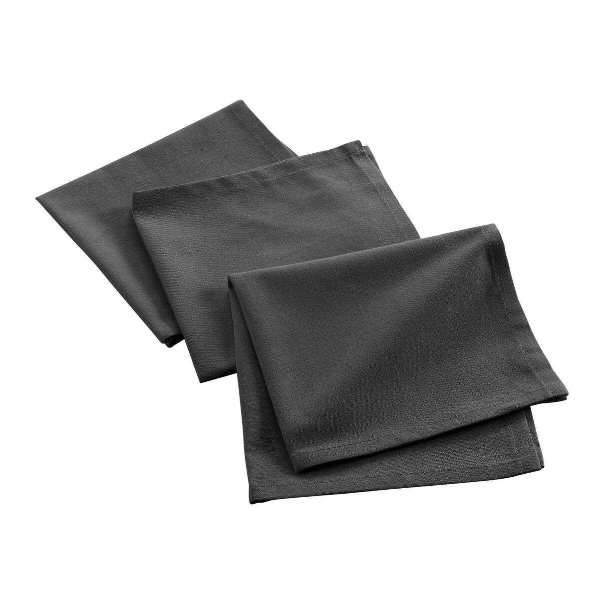 Lot de 3 serviettes coton recyclé (40 cm) Mistral Gris anthracite 1