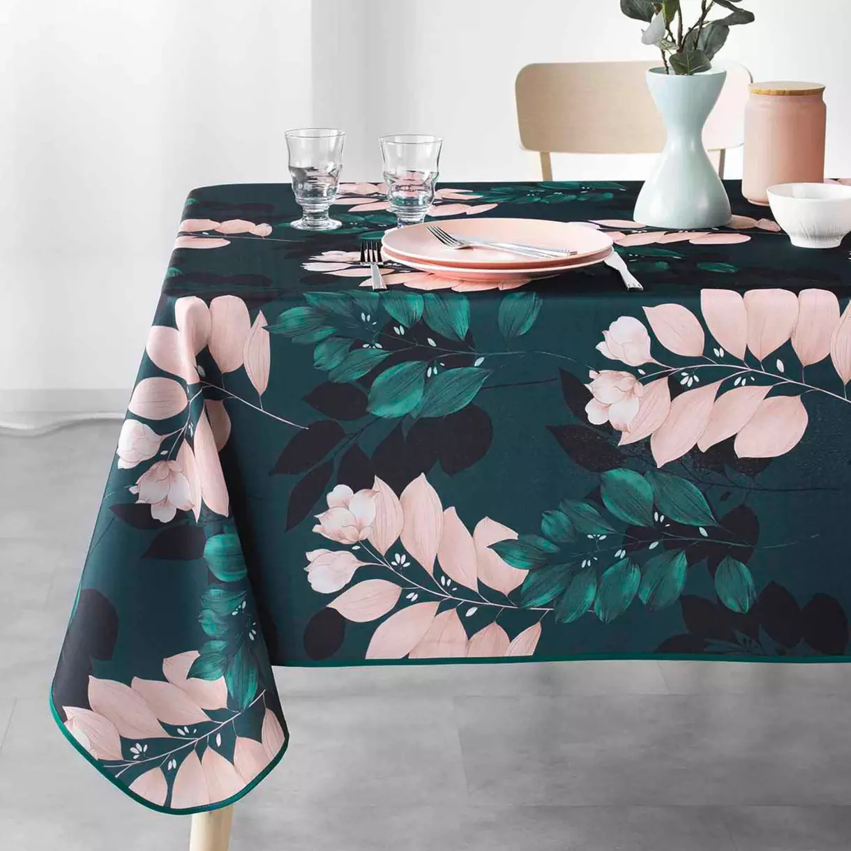Nappe rectangulaire (L200 cm) Belline Vert émeraude 1