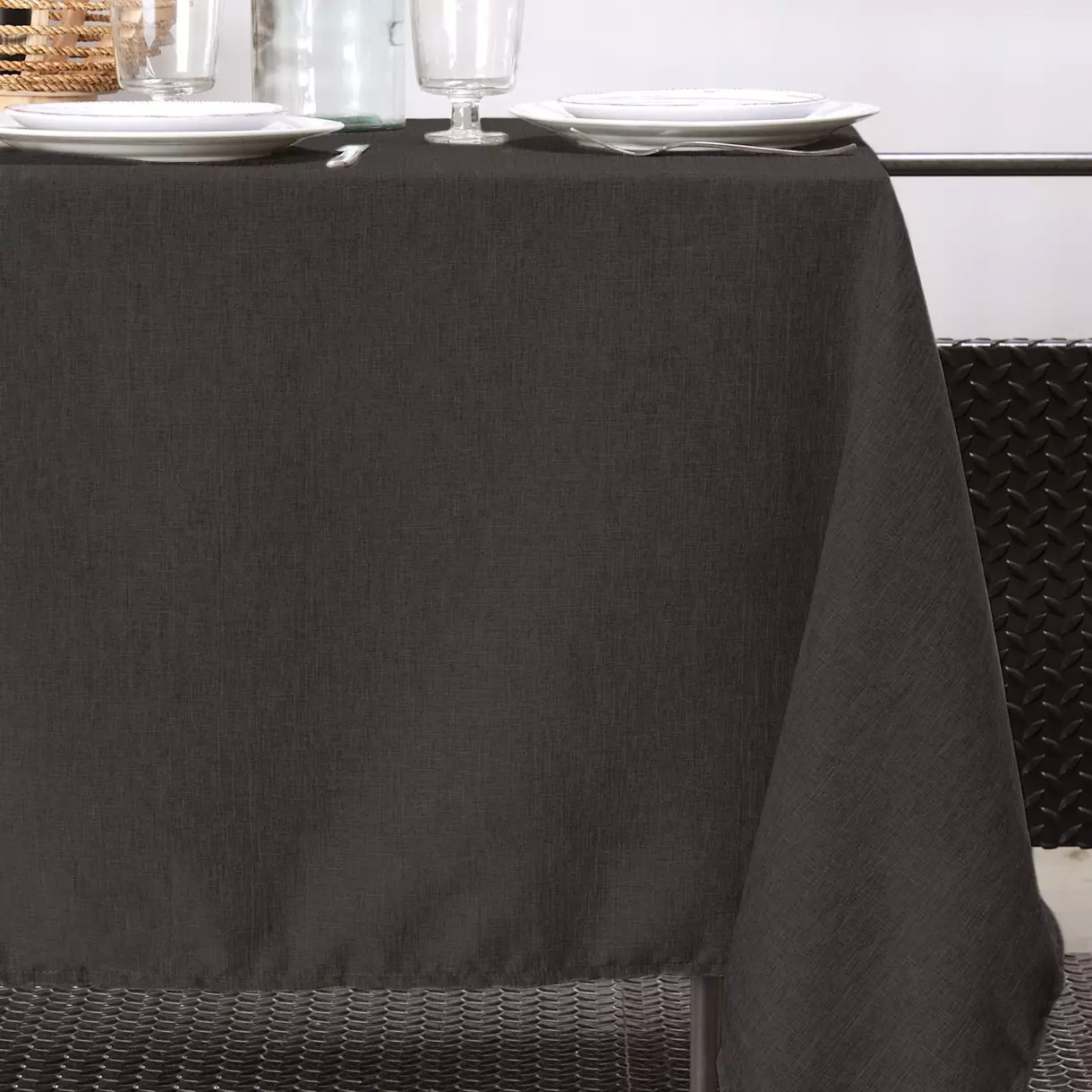 Mantel rectangular (L200 cm) Bea Negro carbón 1