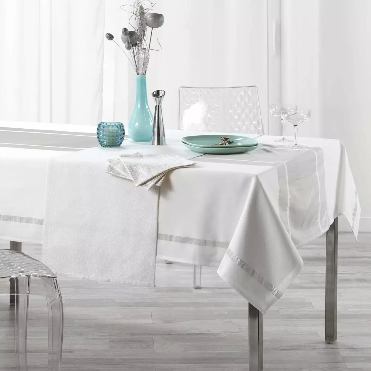 Chemin de table (140 cm) Elegancia Argent 1