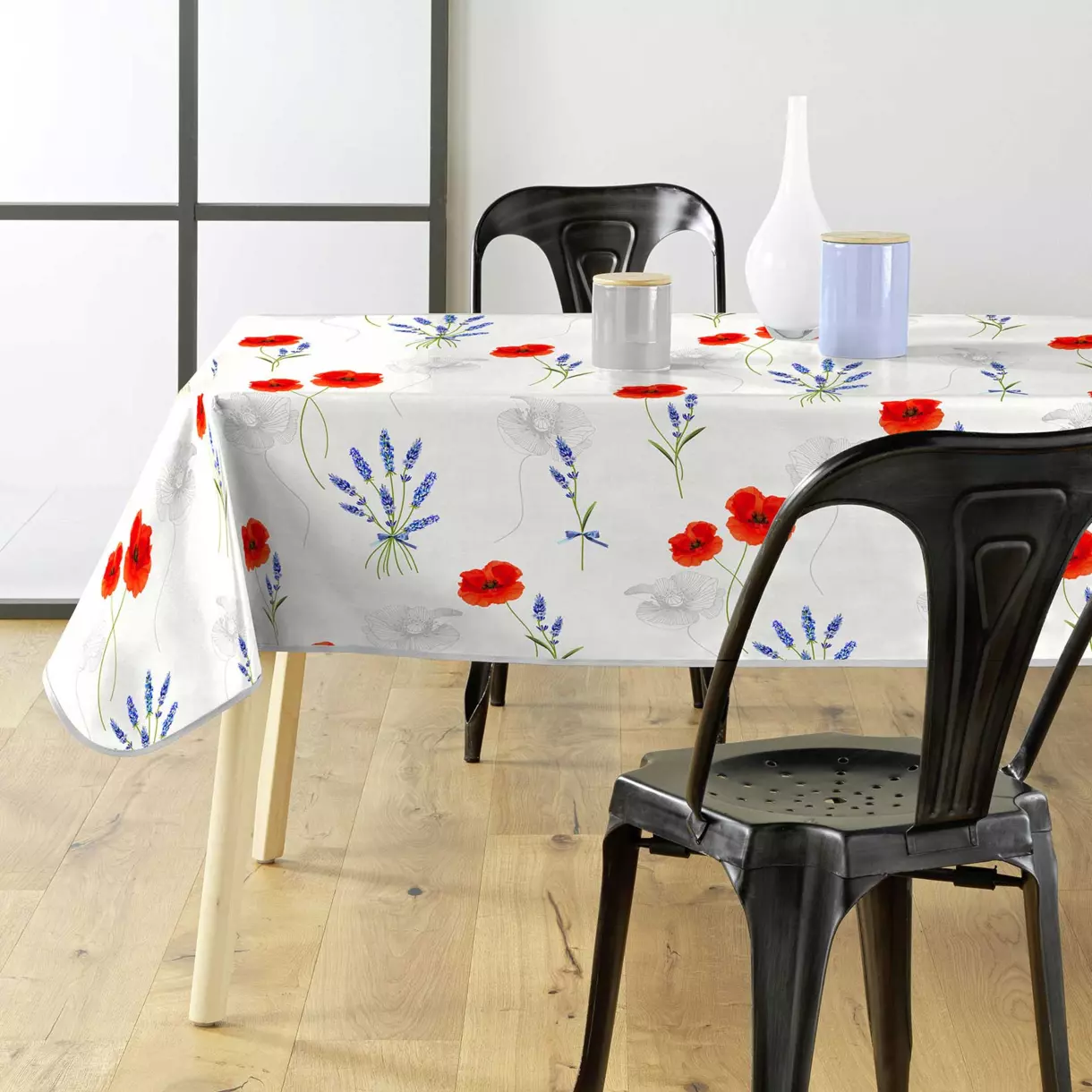 Nappe rectangulaire PVC (L240 cm) Sisteron Rouge  1