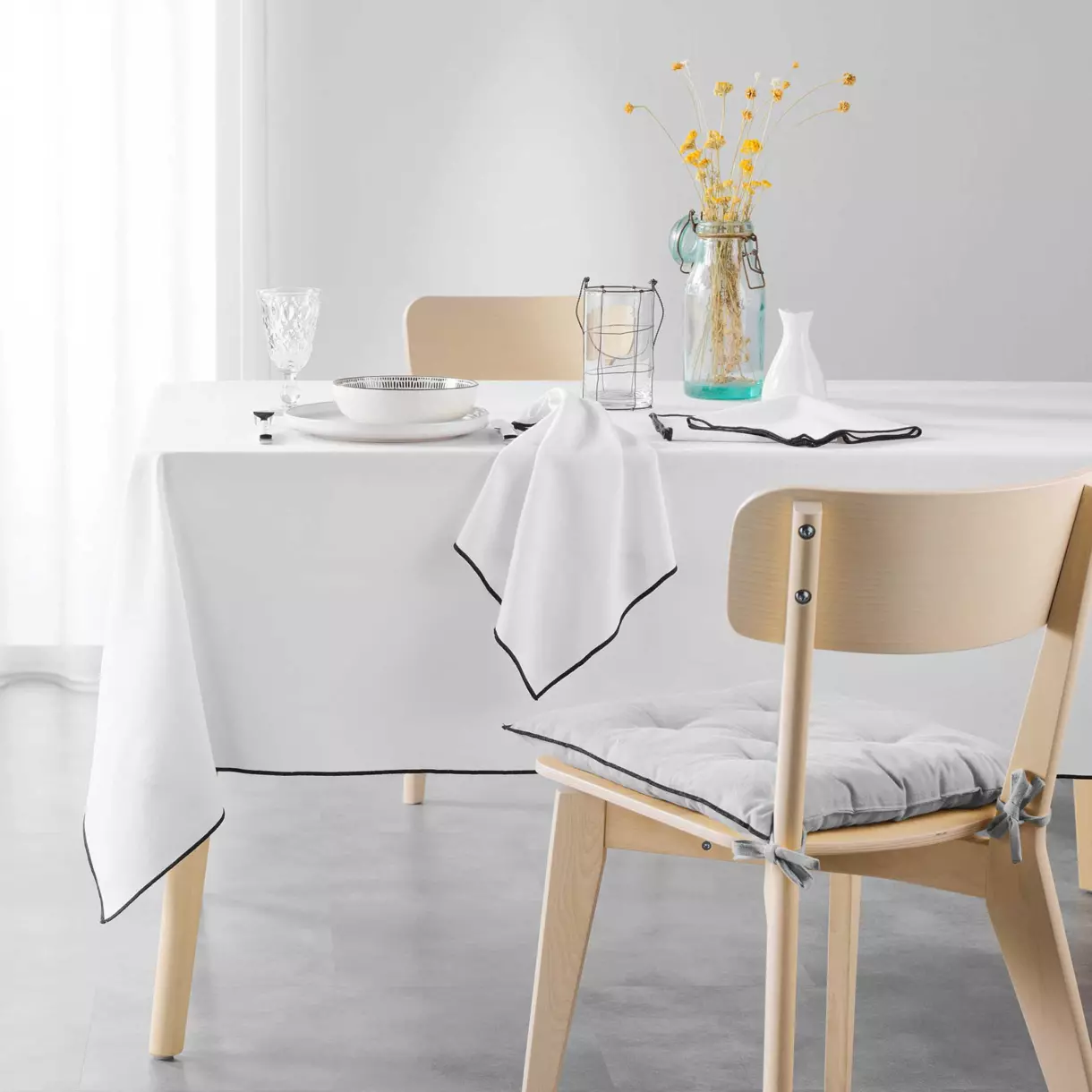 Mantel rectangular algodón reciclado (L240 cm) Mistraline Blanco 1