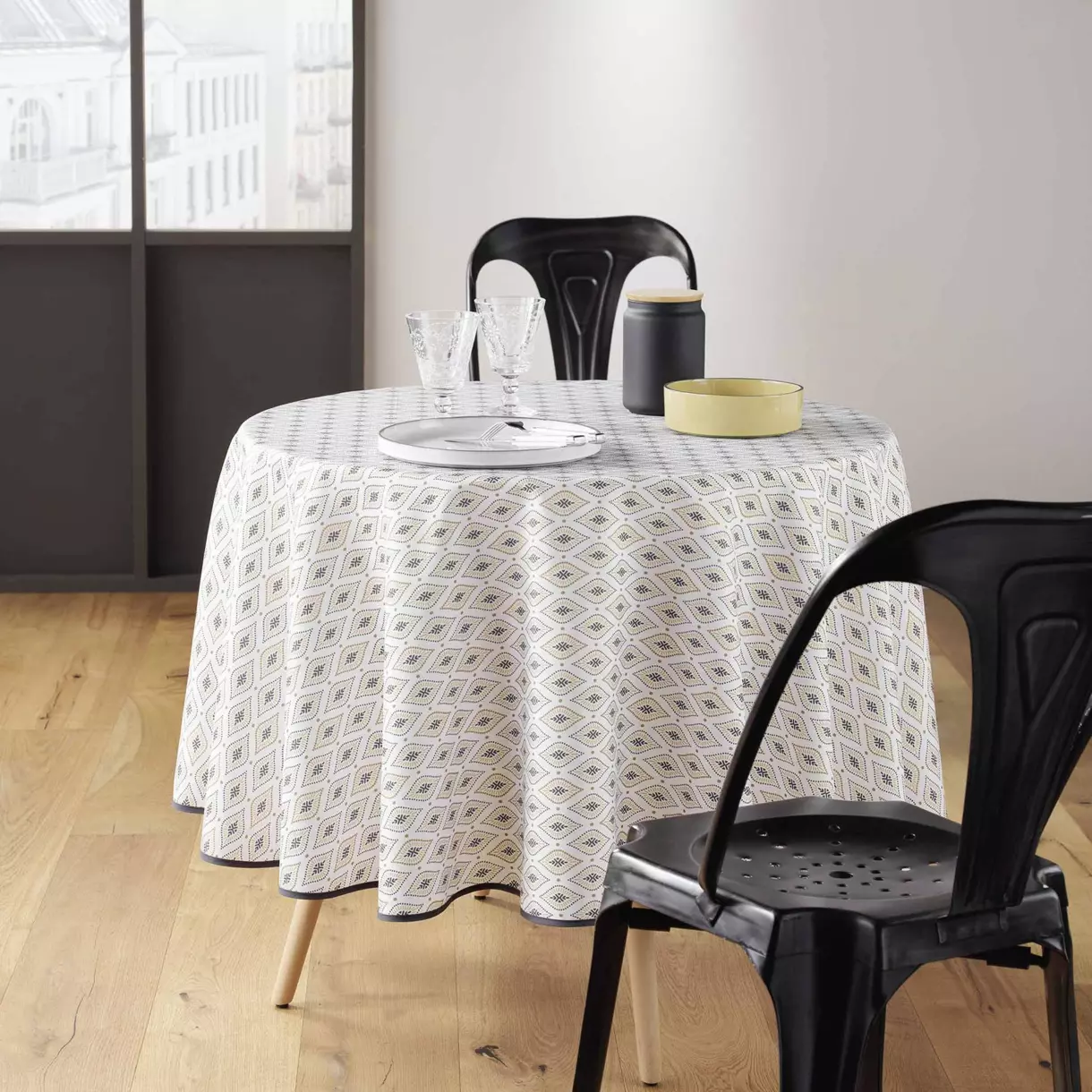 Mantel redondo anti manchas (180 cm) Oroicia Blanco 1