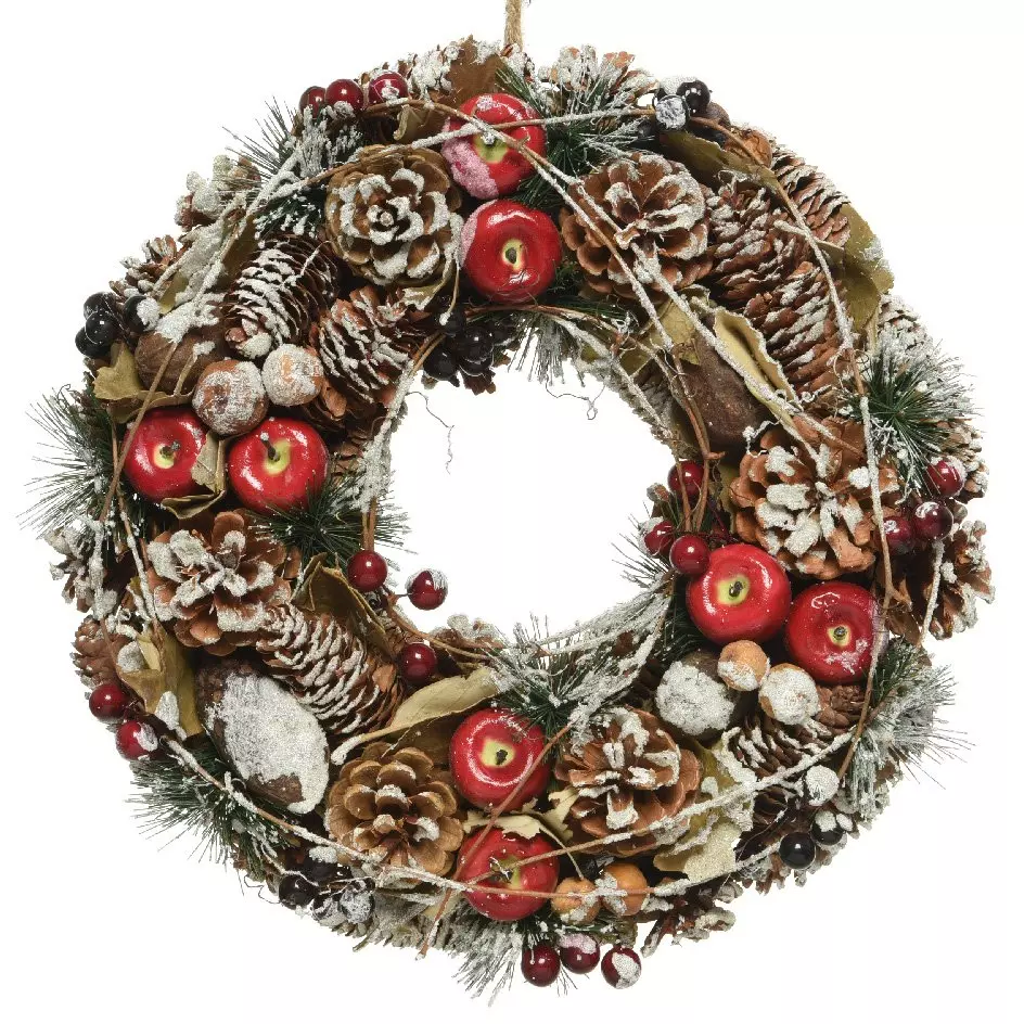 Couronne de Noël décorée Forest Wood 1