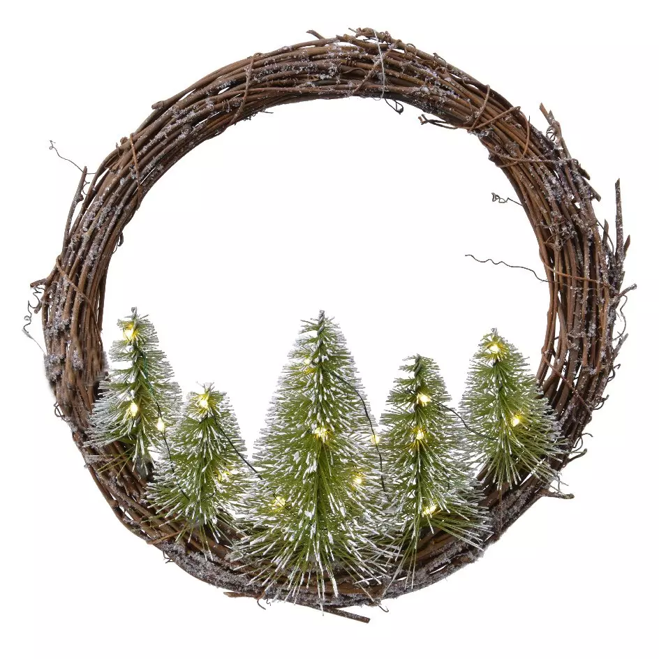 Couronne de Noël lumineuse  Marron 1