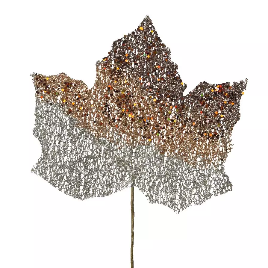 Hoja de arce en perlas de rocalla Marrón claro 1