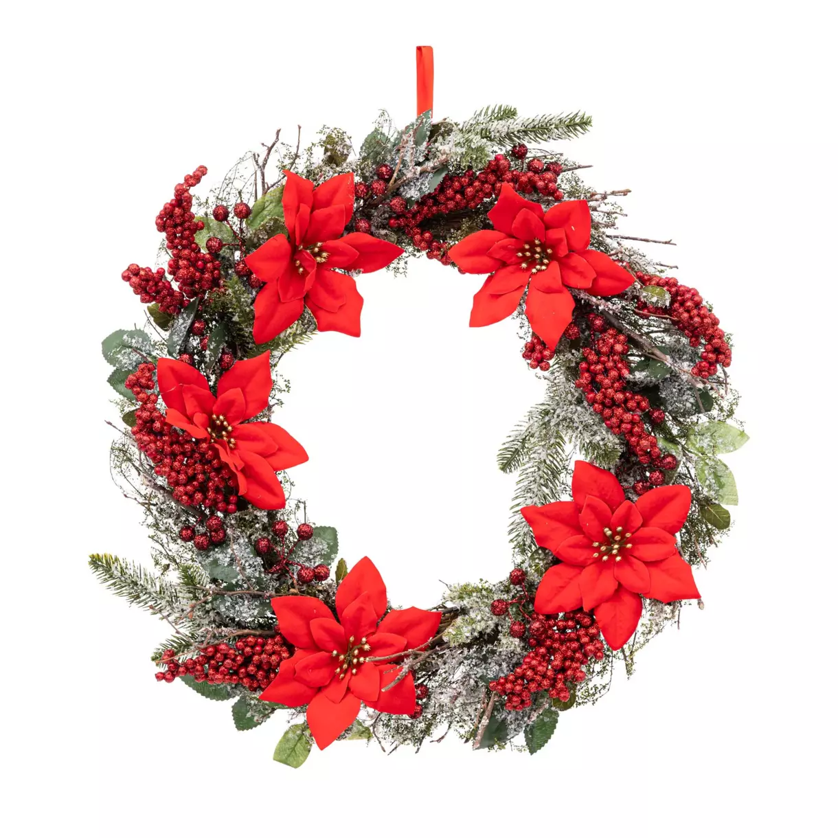 Corona de Navidad Flor de Pascua 1