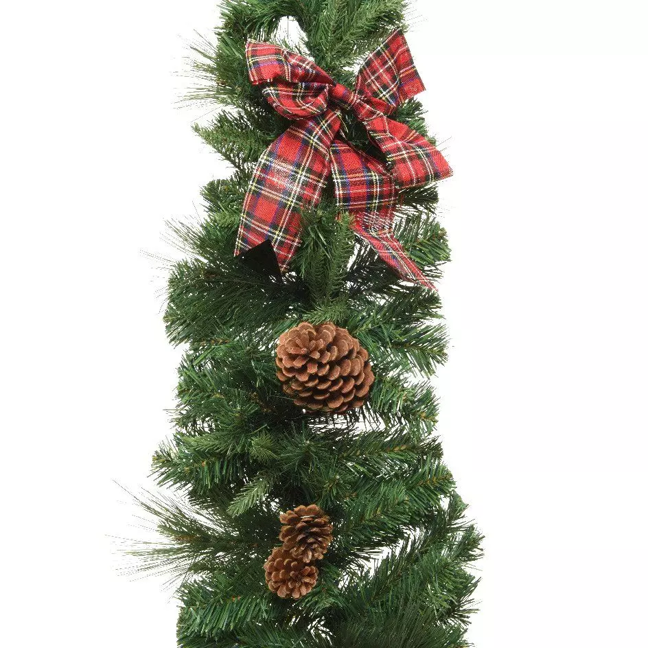Guirlande garnie d'ornement Tartan Vert 1
