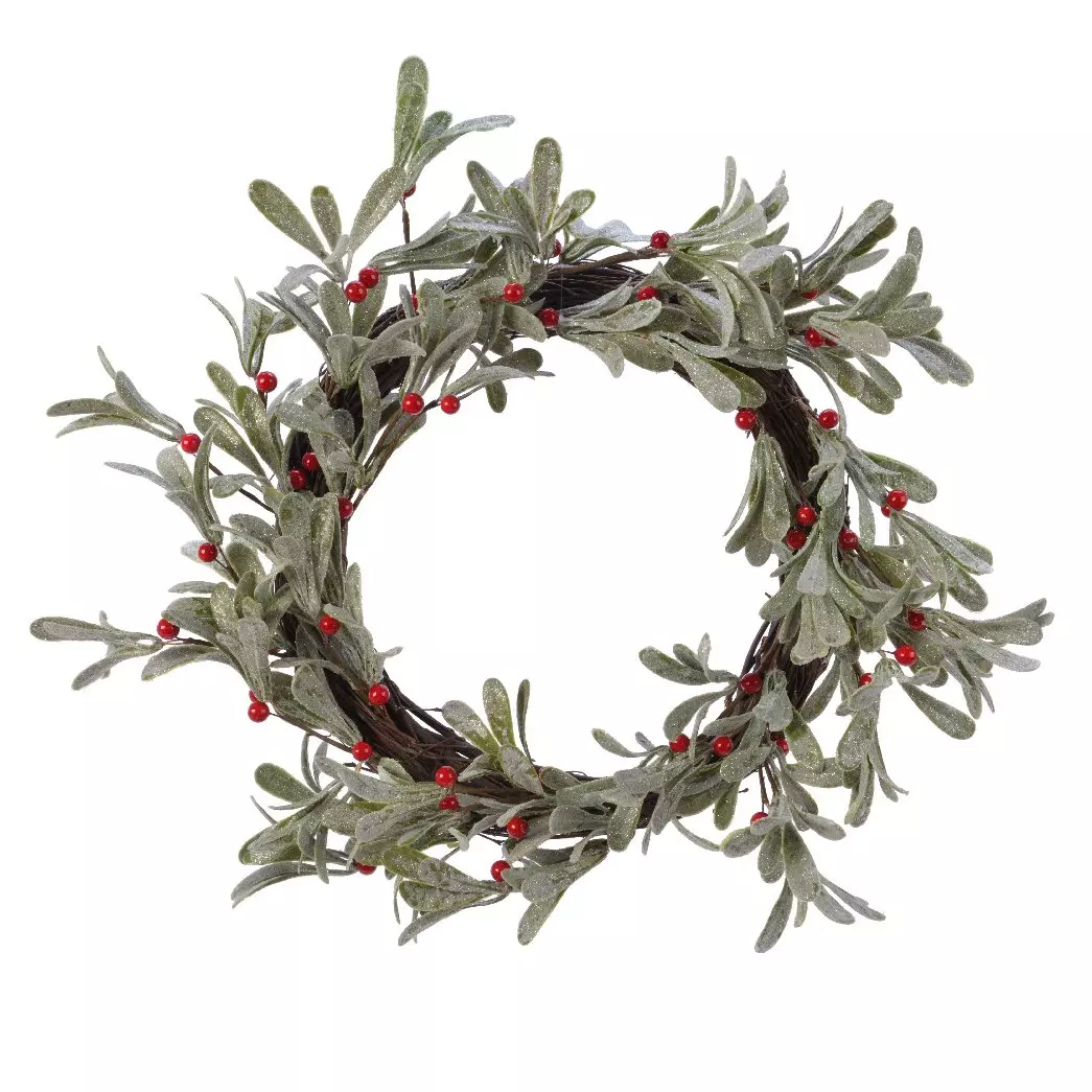 eminza Couronne de Noël (D33 cm) Feuille d'olivier et baie