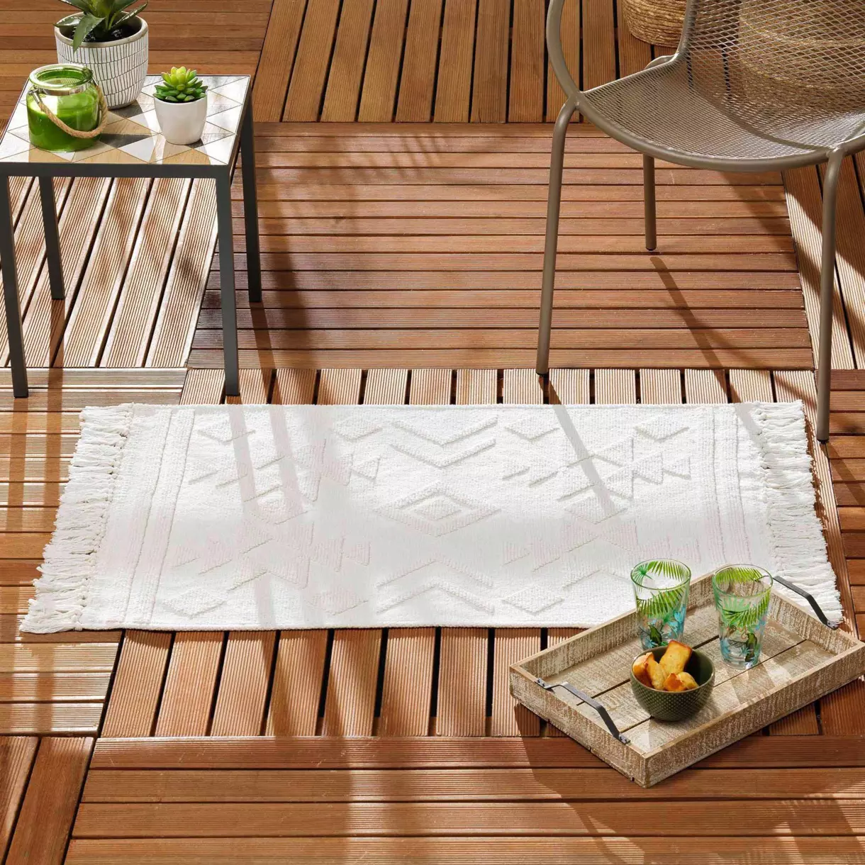 Alfombra algodón (170 cm) Cilaos Blanco 1