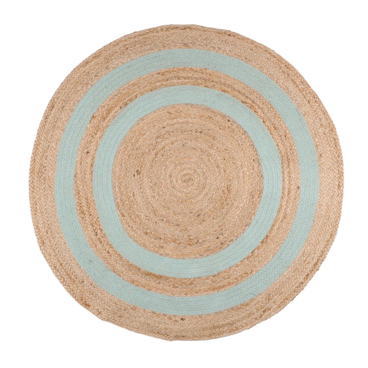 Jute tapijt  (90 cm) Maori Waterblauw 1
