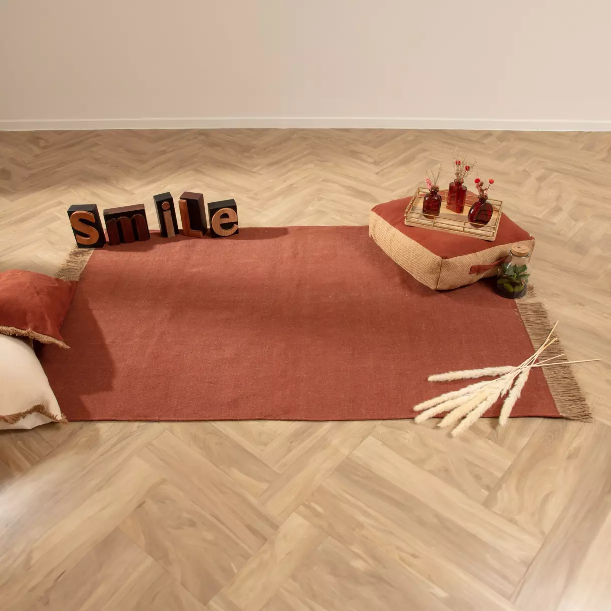 Tapis coton et jute (170 cm) Bota Terracotta 1
