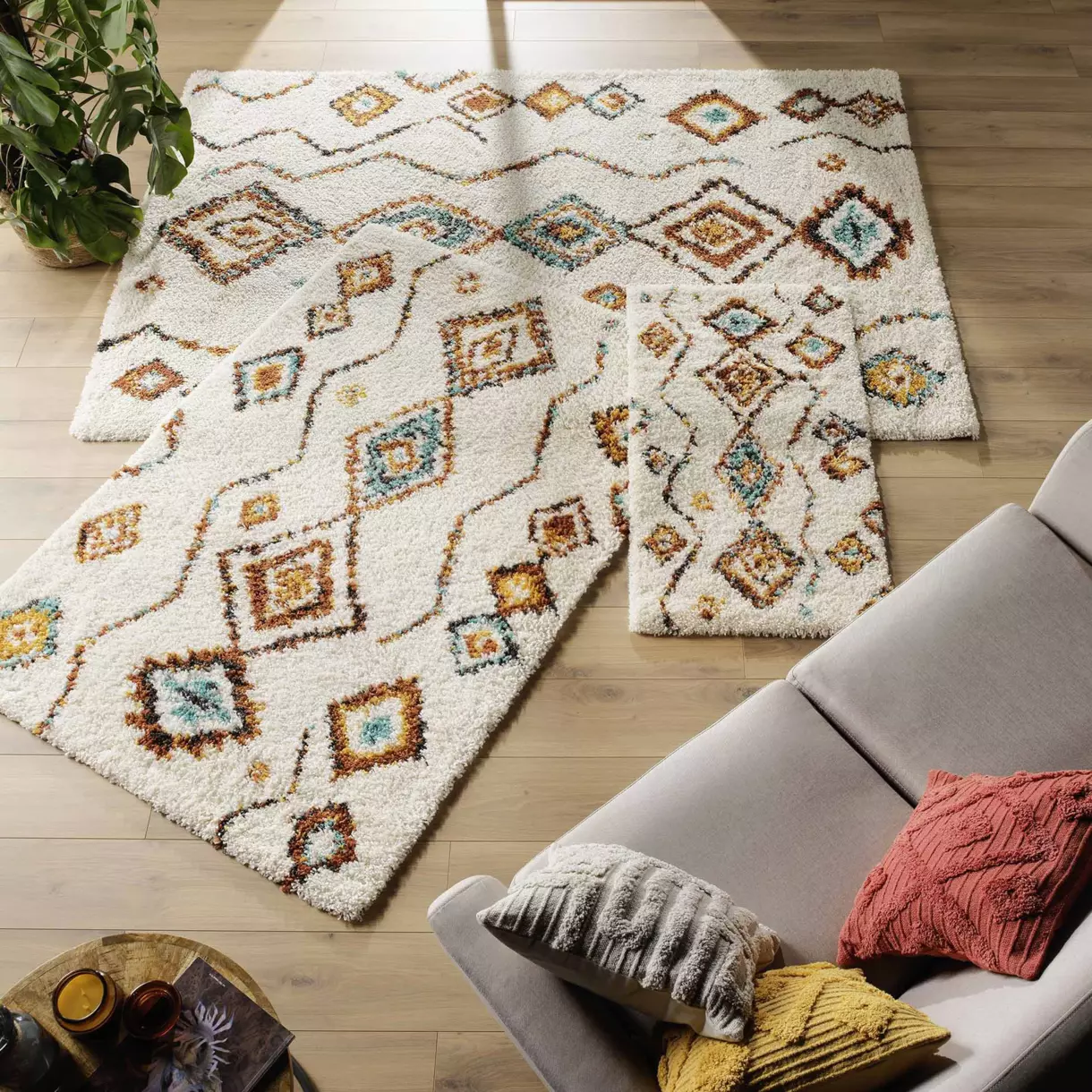 Tapis de salon (170 cm) Vasco Ecru