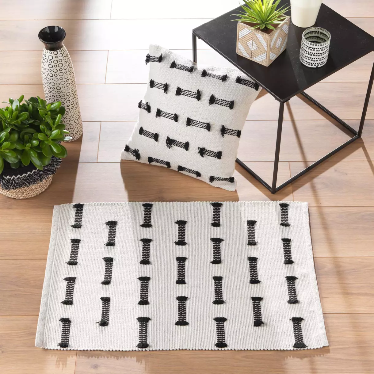 Tapis coton (80 cm) Juline Ecru