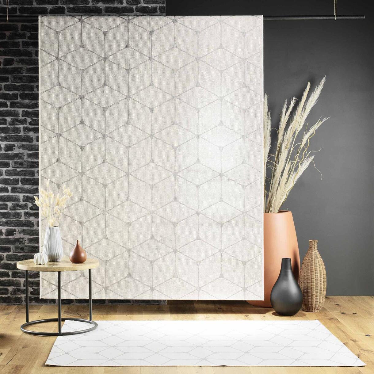 Tapis de salon (170 cm) Hexagon Blanc