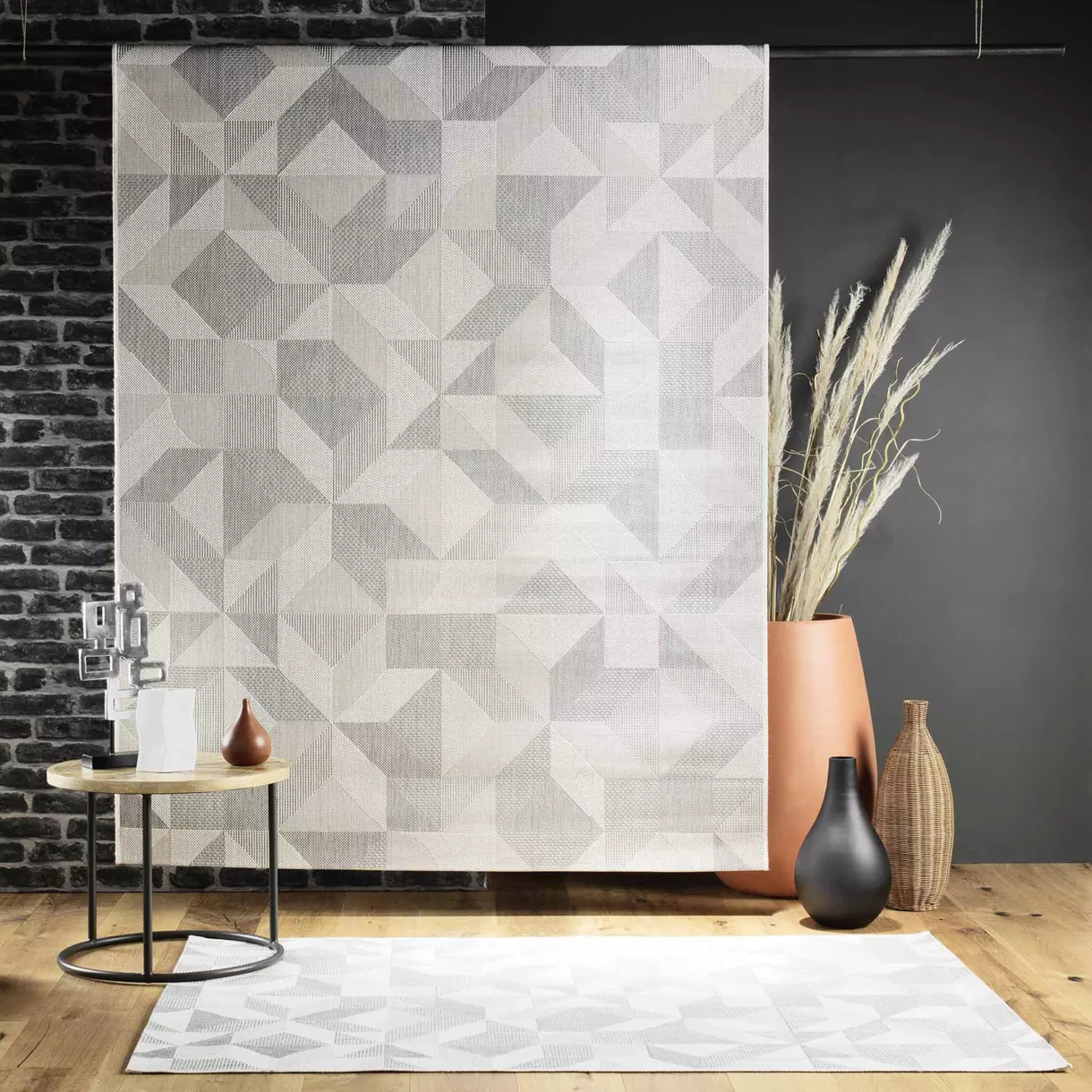 Tapis de salon (170 cm) Losena Gris