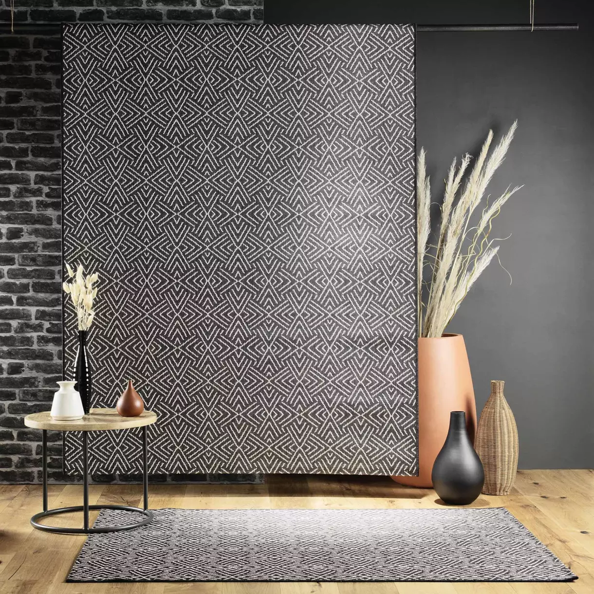 Alfombra de salón (230 cm) Aztek Negro