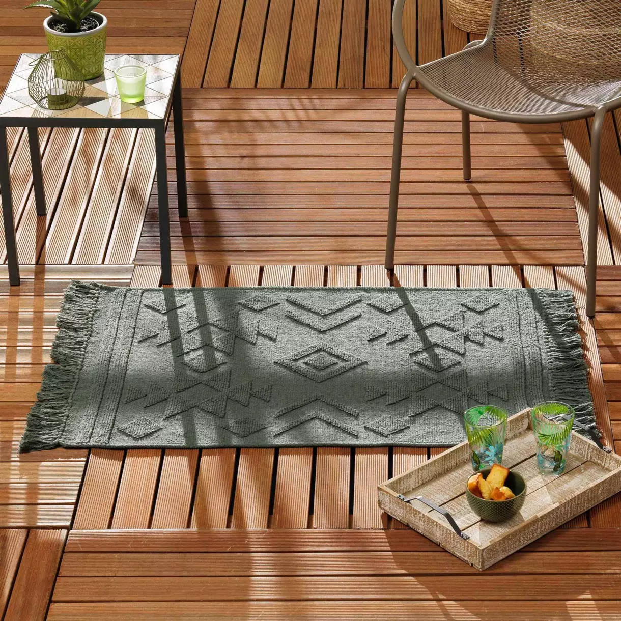 Alfombra en algodón (90 cm) Cilaos Verde kaki 1