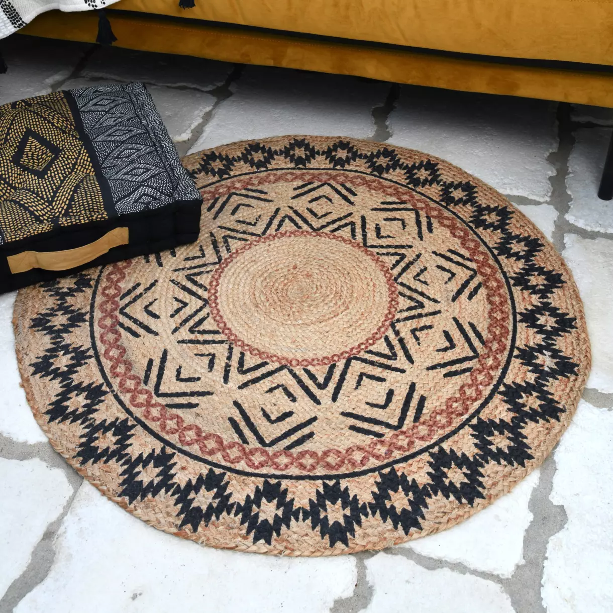 Alfombra yute (90 cm) Ethnograf Multicolor 1