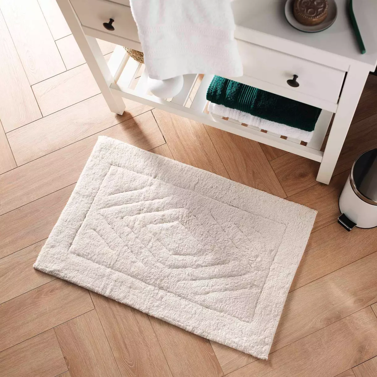 Tapis de bain coton (80 cm) Genovis Blanc