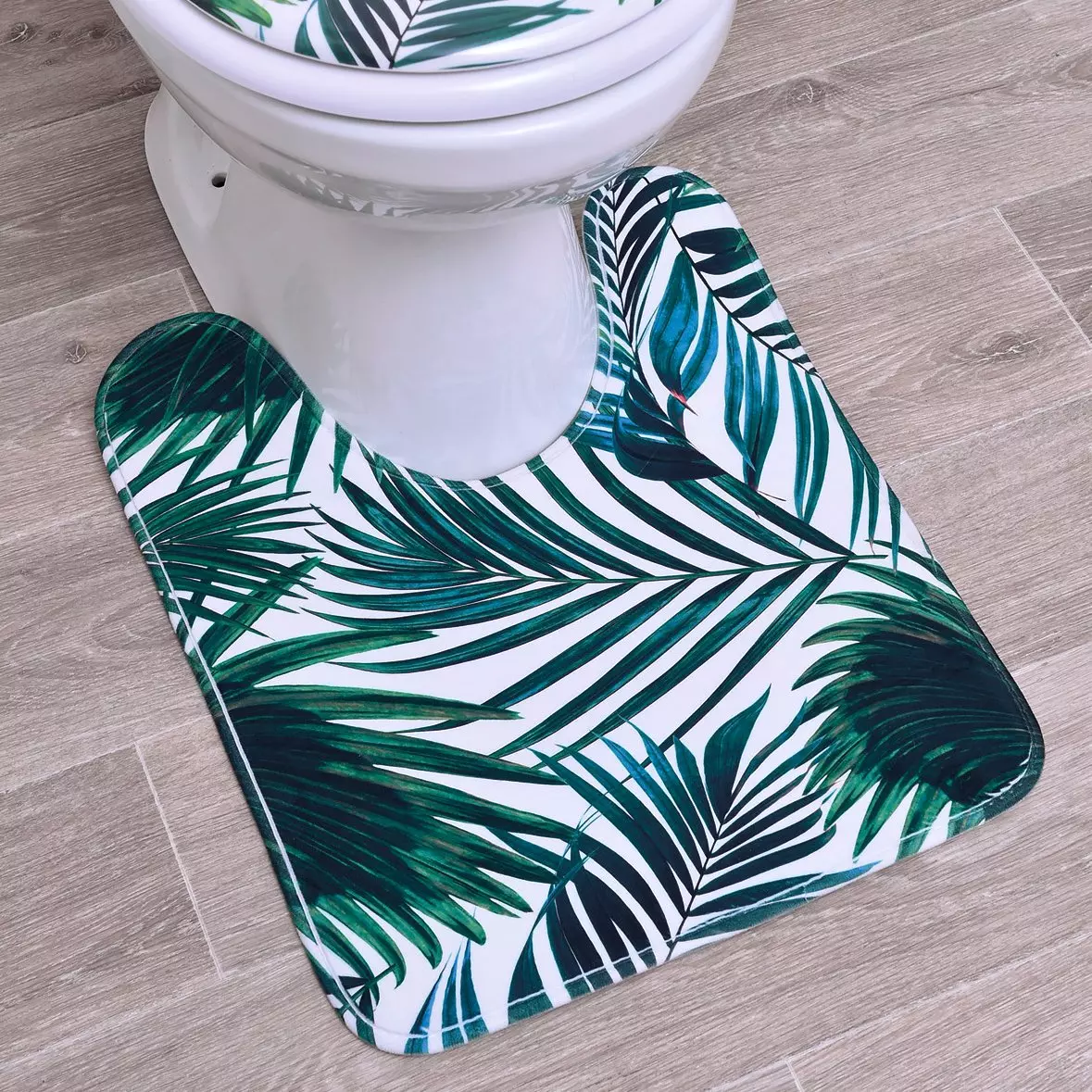 Alfombra de contorno de WC Tropicale Verde 1