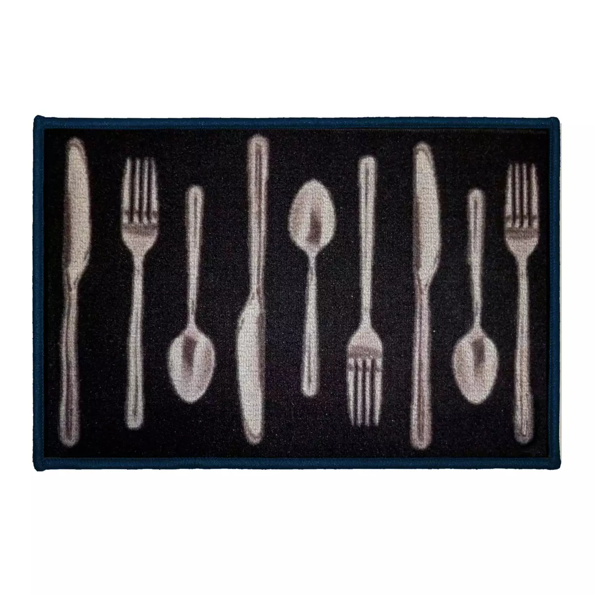 Alfombra de cocina (60 cm) Cubiertos Negro 1