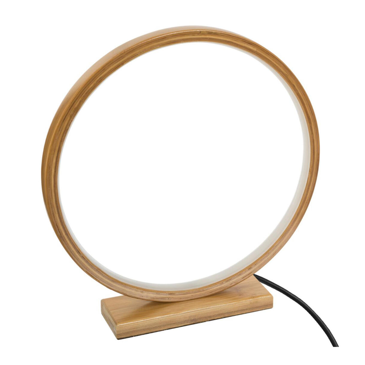 Tafellamp LED Rond Hout 1