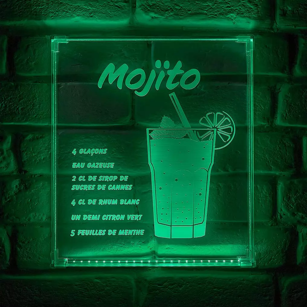 Enseigne lumineuse néon Mojito Vert USB 1