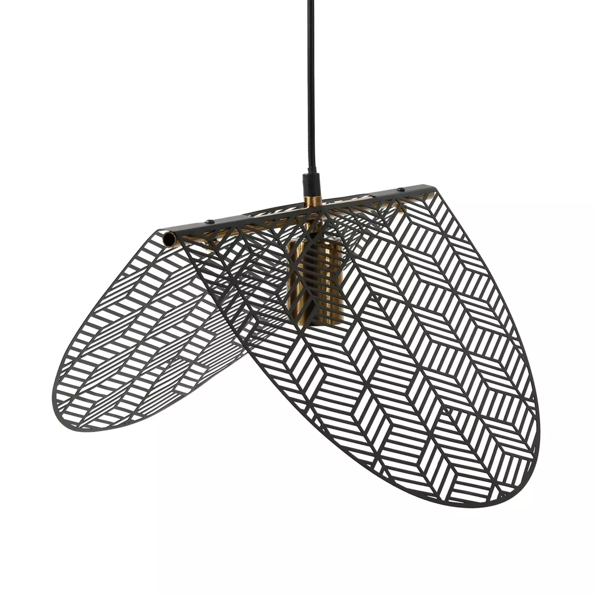 eminza Suspension lumineuse métal simple (L40 cm) Kome Noir