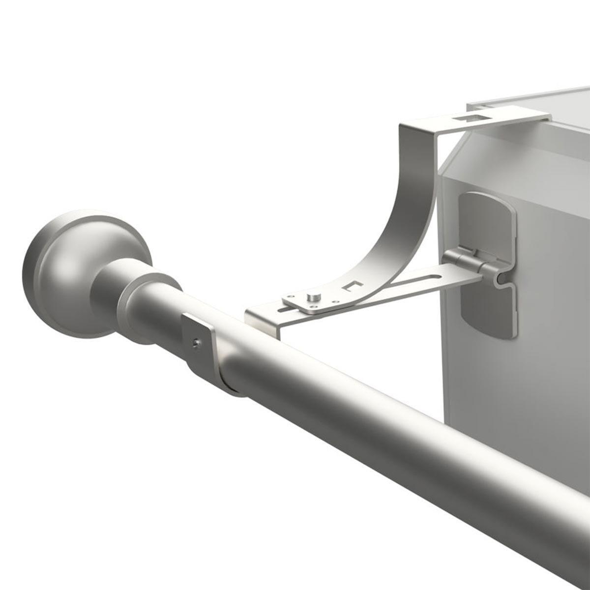 Stangenhalterung für Rollladenkasten (L135 / D28 mm) mattes Silber
