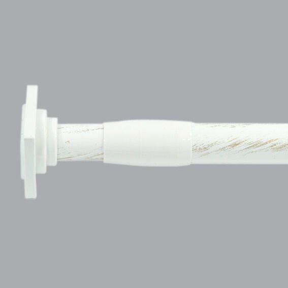 Bastone tenda autobloccante estensibile (L110 - L200 cm / Ø22 mm) Quadrato Bianco 1