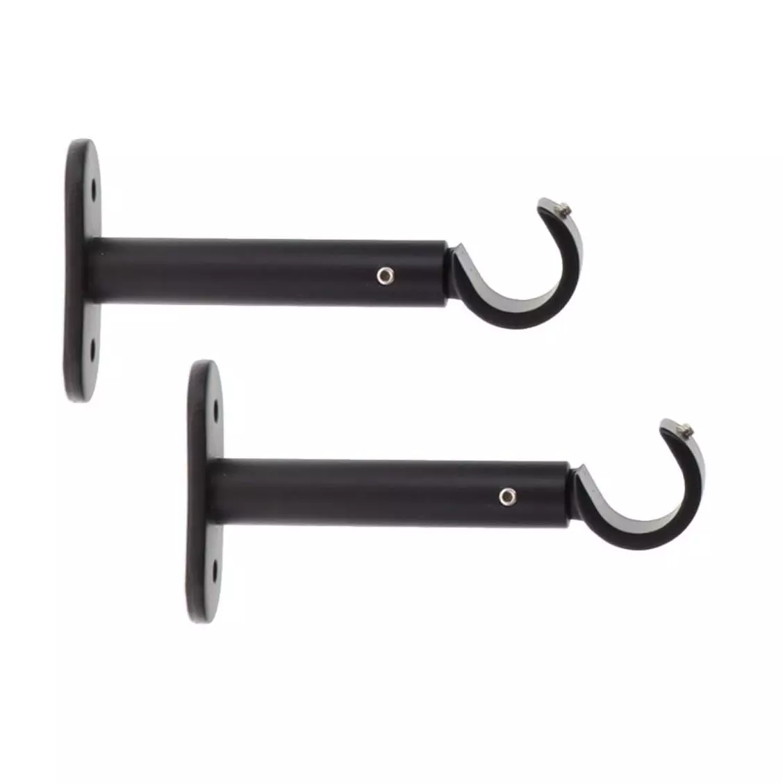 Lot de 2 supports tringles fixes (L90 / D20 mm) Jim gouttière Noir mat 1