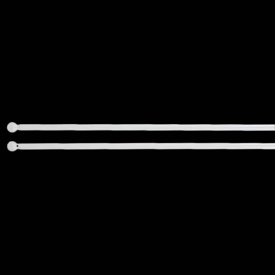 2er Set ausziehbare runde Gardinenstangen (L60 bis 80 cm) Rona Weiß