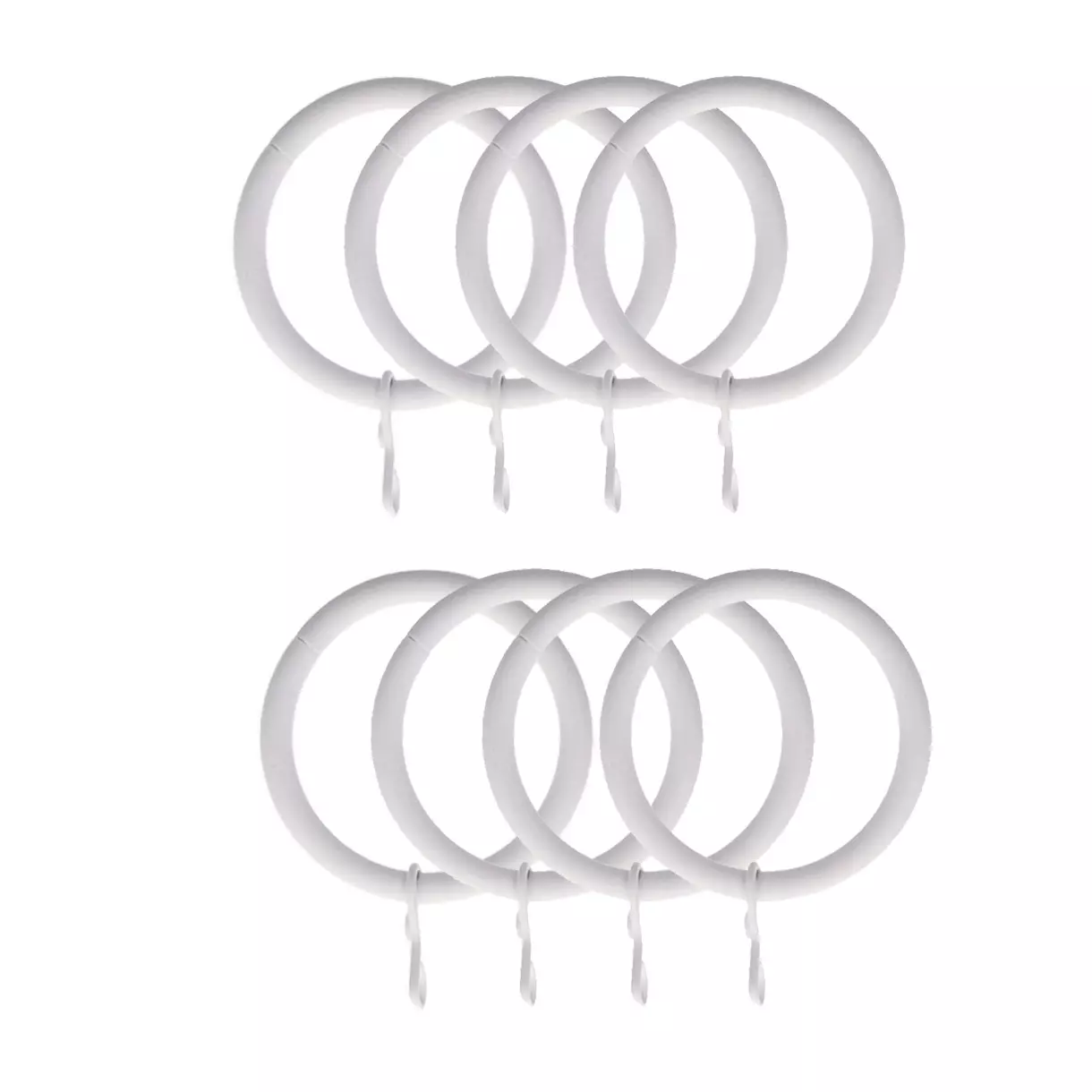 Juego de 8 anillos para barra de cortinas (D28 mm) Lino Blanco mate 1