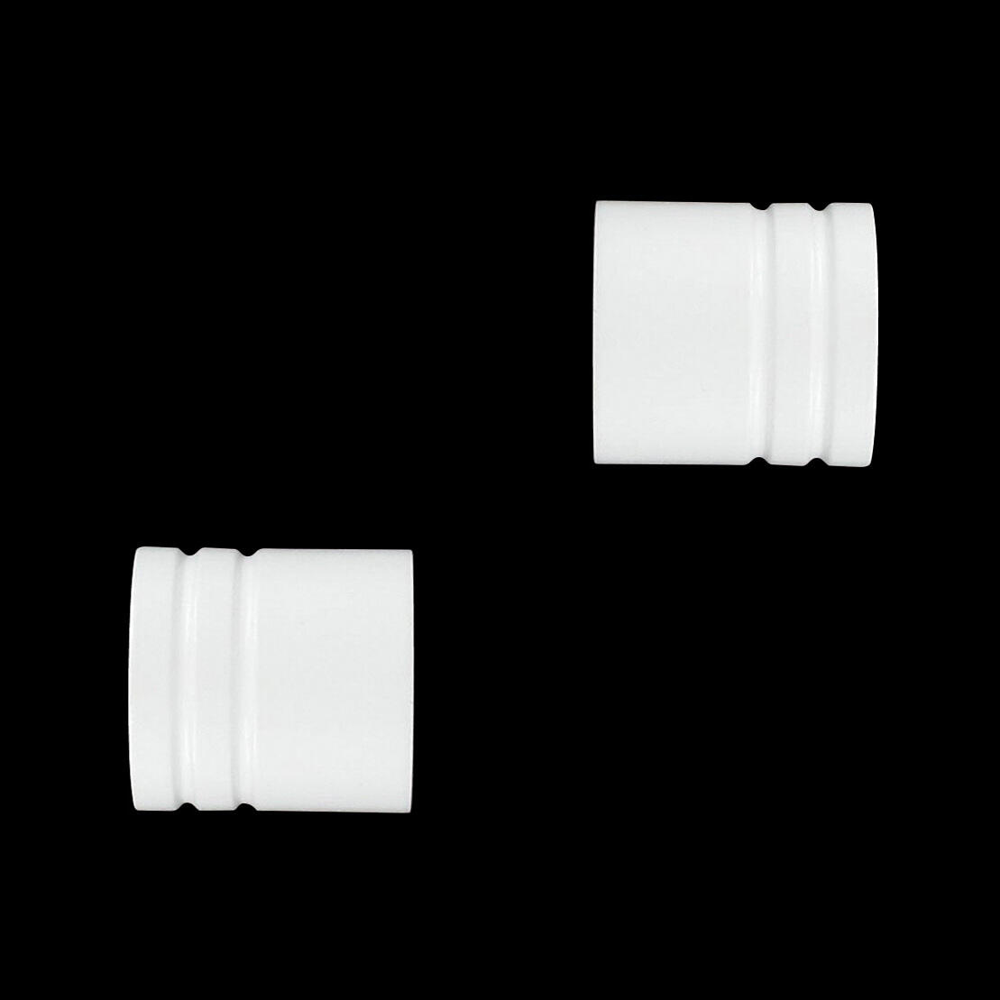 Set van 2 eindknoppen voor houten  gordijnroede (D28 mm) Bouchon Wit 1