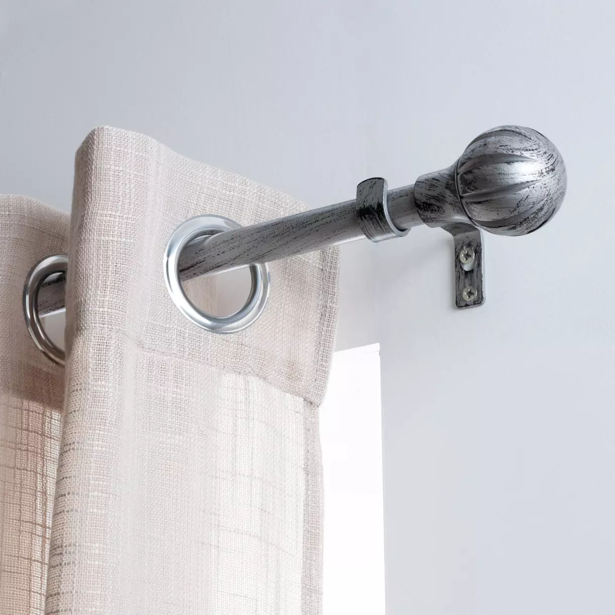 Kit de barra extensible (L120 - L210 cm / D19 mm) Touch of Zen Gris y Negro 1
