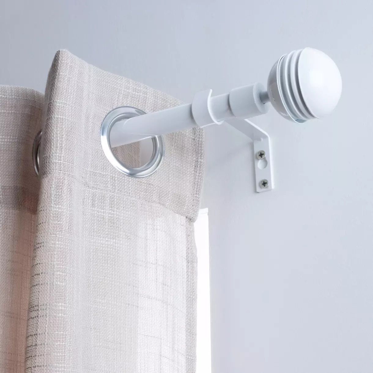 Kit de barra extensible (L120 - L210 cm / D19 mm) Zenitude Blanco laqueado 1
