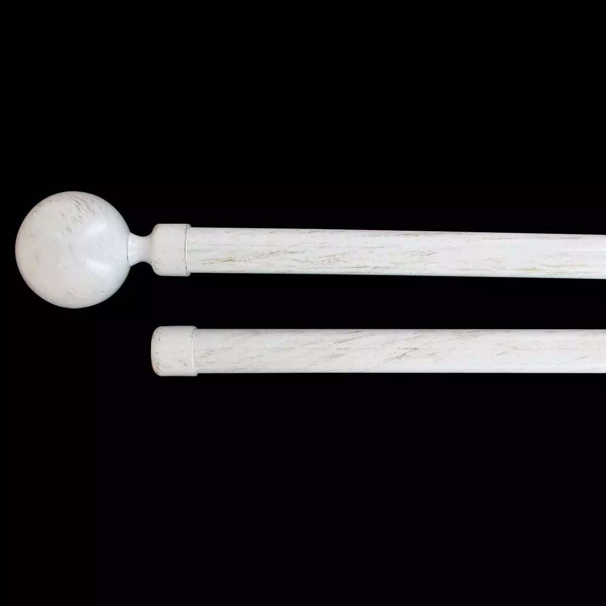 Kit de tringle extensible double barres (L210 - L380 cm / D19 mm) Paloma Blanc et or 1