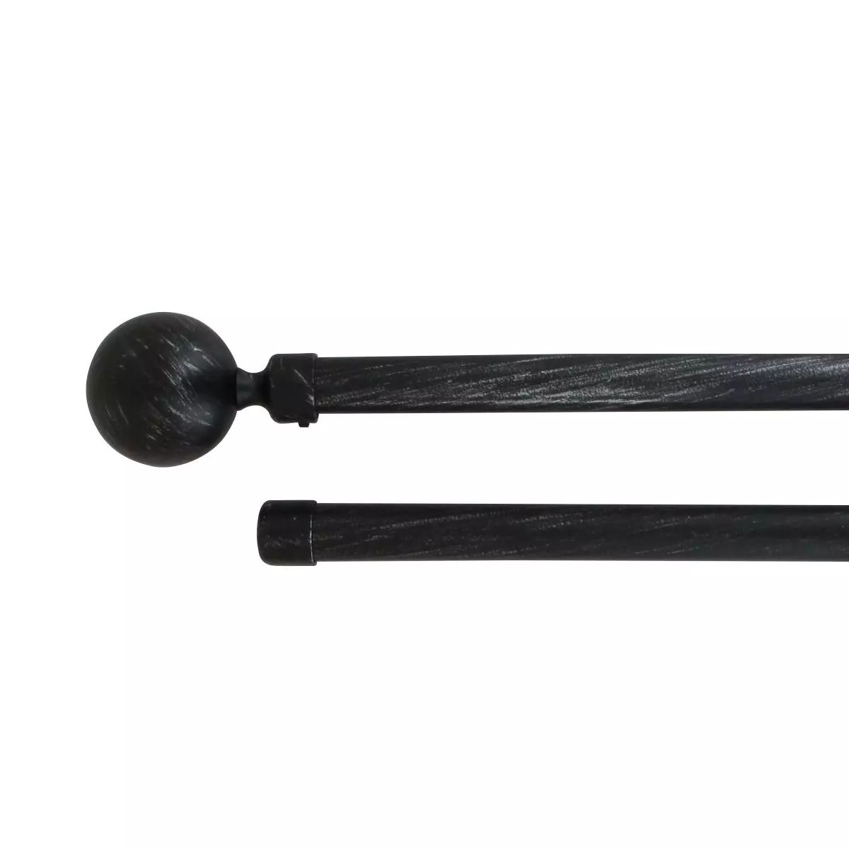 Kit de tringle extensible double barres (L120 - L210 cm / D19 mm) Paloma Noir et argent 1
