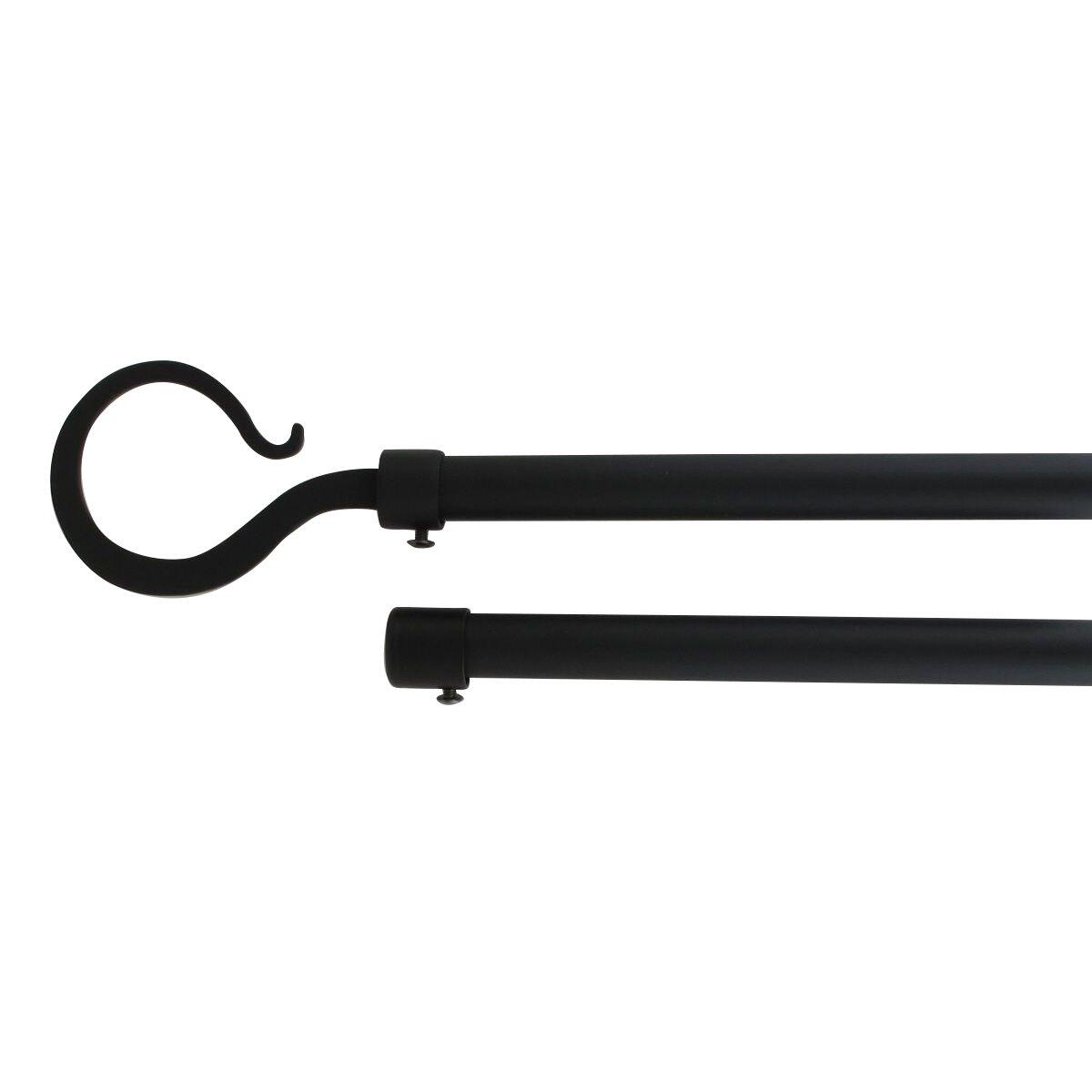 Kit para barra extensible doble barra (L210 - L380 cm / D19 mm) Atelier Negro mate 1