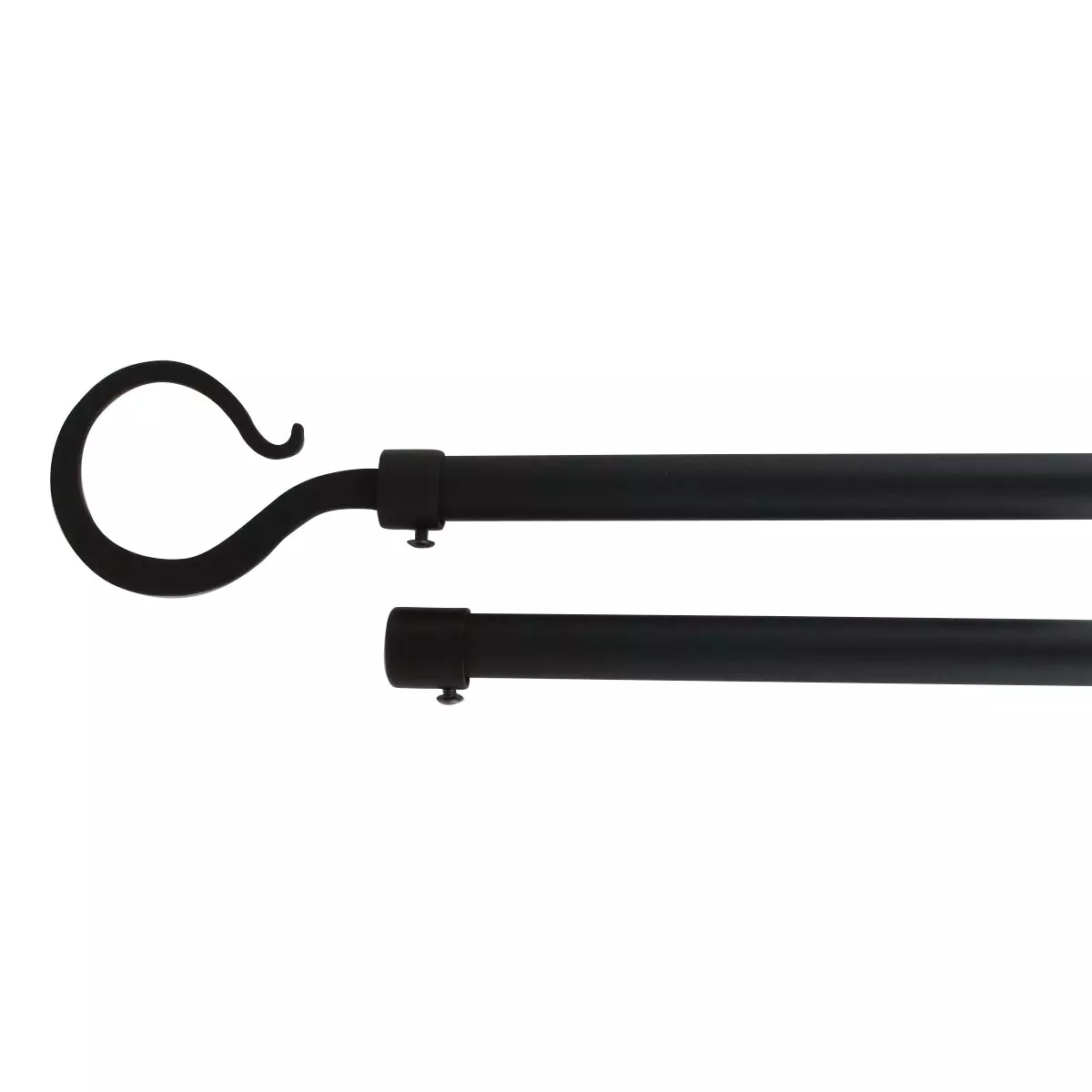 Kit de tringle extensible double barres (L210 - L380 cm / D19 mm) Atelier Noir mat 1